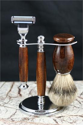 Desert Ironwood Shaving Set with Best Badger Hair Brush